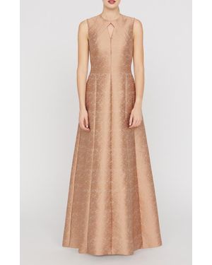 Kay Unger Gabriella Jacquard Gown - Natural