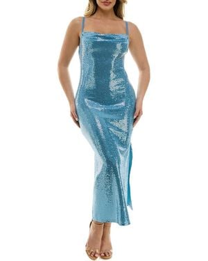 Bebe Sequin Gown - Blue