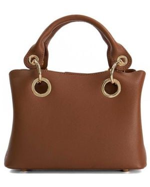 Dune Diddydelaser Faux Leather Top Handle Bag - Brown
