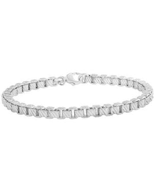 Effy Sterling Textured Box Chain Bracelet - White