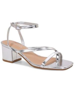 BERNESS Strappy Block Heel Sandal - White