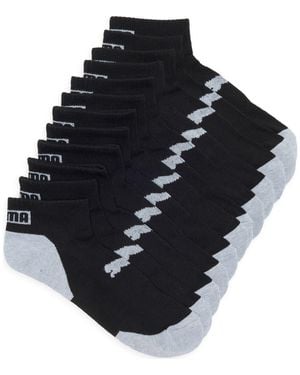 PUMA 6-Pack Terry Quarter Length Socks - Black