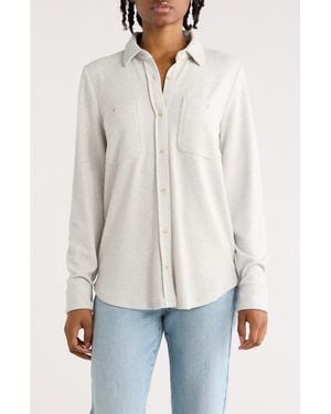 Thread & Supply Lewis Button-Up Shirt Jacket - White