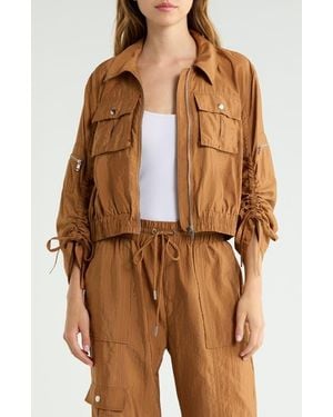 Cinq À Sept Genevive Ruched Sleeve Jacket - Brown