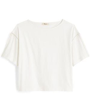 Madewell Embroidered Boxy Knit T-Shirt - White