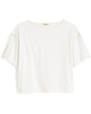 Madewell Embroidered Boxy Knit T-Shirt - White