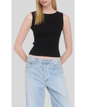 Blu Pepper Sleeveless Knit Top - Black