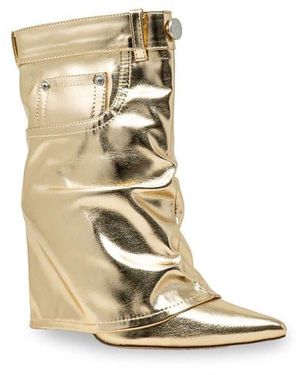 In Touch Footwear Adonis Foldover Ankle Bootie - Metallic