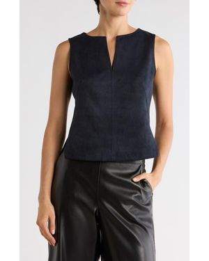 Max Studio Sleeveless Faux Suede Top - Blue