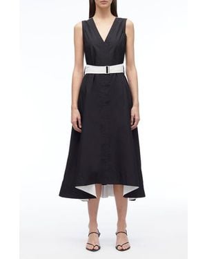 3.1 Phillip Lim Belted Poplin Midi Dress - Black