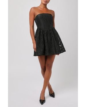 Lulus Ayla Jacquard Corset Minidress - Black