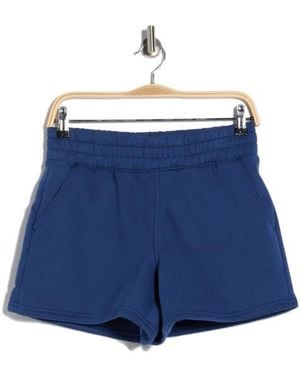 90 Degrees Varsity Vault Fleece Shorts - Blue