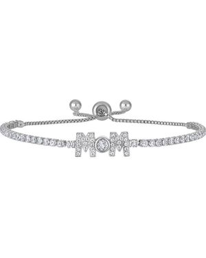 FZN Mom Cubic Zirconia Slider Bracelet - White