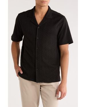 INDUSTRY REPUBLIC CLOTHING Textured Camp Shirt - Black