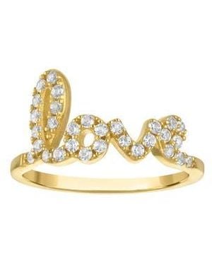 FZN Cubic Zirconia Love Ring - Metallic