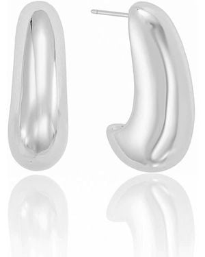 Ettika Smooth Half Hoop Earrings - White