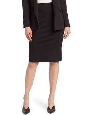 Tahari Pull-On Ponte Pencil Skirt - Black