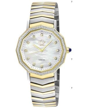 Gevril Spello Ii Mother-Of-Pearl & Diamond Bracelet Watch, 36Mm - Metallic