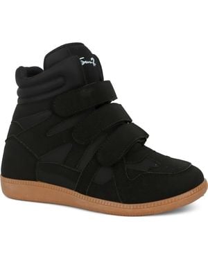 Seven7 Jagger Faux Leather Wedge Sneaker - Black