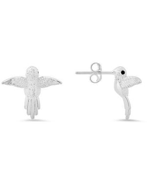 Queen Jewels Hummingbird Stud Earrings - Metallic