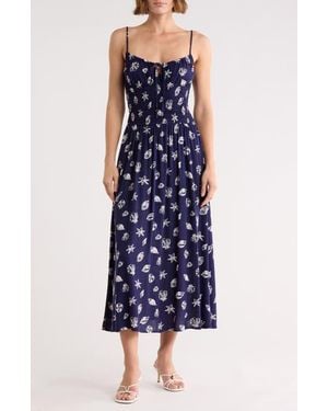 Blu Pepper Shell Print Midi Sundress - Blue