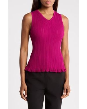 3.1 Phillip Lim Variegated Rib Sleeveless Shell - Red