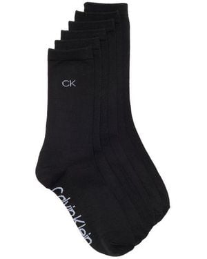 Calvin Klein 3-Pack Solid Dress Crew Socks - Black