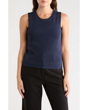Max Studio Pointelle Sweater Tank - Blue