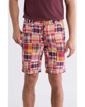 Vintage 1946 Patchwork Madras Flat Front Shorts - Red