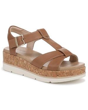 Dr. Scholls Once Again Platform Wedge Sandal - Brown