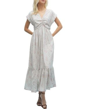 Wishlist Floral Cinched Midi Dress - Gray