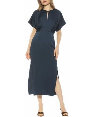 Alexia Admor Sylvi Draped Sleeve Midi Dress - Blue