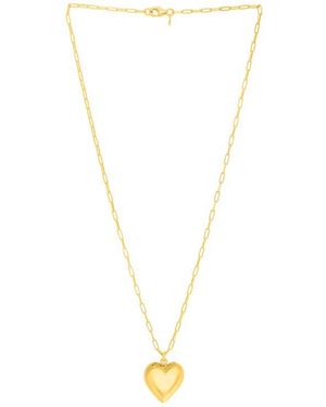 KARAT RUSH Paper Clip Chain Heart Pendant Necklace - White