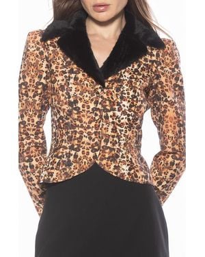 Alexia Admor Sabrina Faux Fur Notch Collar Blazer - Black
