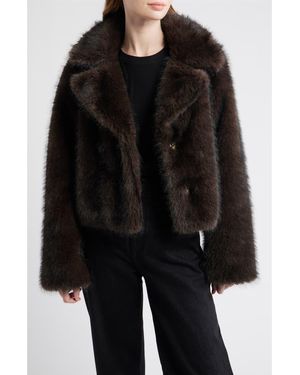 Thread & Supply Short Faux Fur Coat - Black