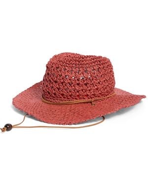 Vince Camuto Crochet Cowgirl Hat - Red