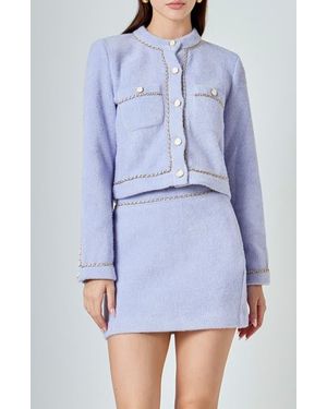 Endless Rose Chain Trim Miniskirt - Blue