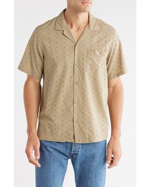 Lucky Brand Cotton Eyelet Camp Shirt - Natural