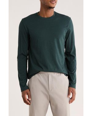 Vince Stripe Crewneck Long Sleeve Knit T-Shirt - Green