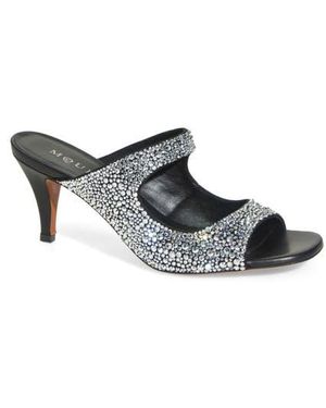 McQueen Arc Crystal Slide Sandal - Gray