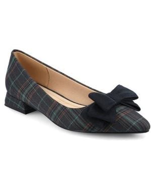 Journee Collection Ophelia Bow Pointed Toe Flat - Blue