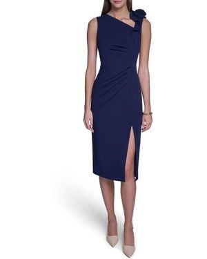 Halston Bodycon Midi Dress - Blue