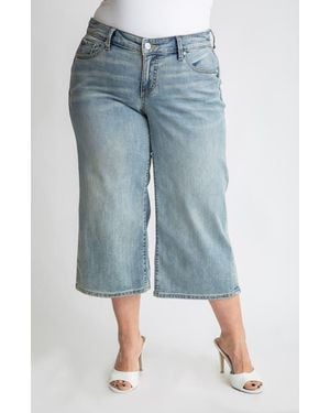 Slink Jeans Crop Wide Leg Jeans - Blue
