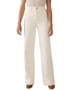 Faherty Terry Harbor High Waist Wide Leg Jeans - Natural