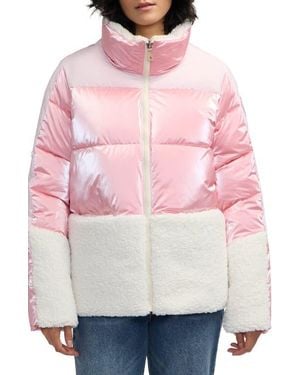 Scotch & Soda Selma Mixed Media Water Repellent Jacket - Pink