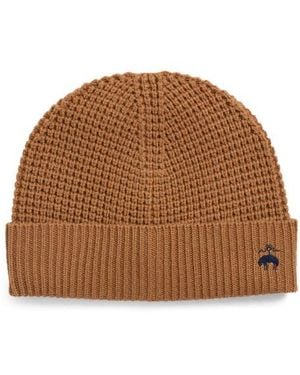 Brooks Brothers Wool & Cashmere Waffle Knit Beanie - Brown
