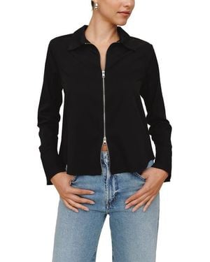 Bella Dahl Zip Front Long Sleeve Shirt - Black