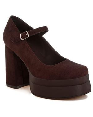 LONDON RAG Kenny Mary Jane Platform Pump - Purple
