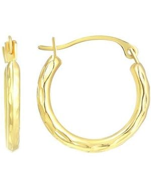 CANDELA JEWELRY 14K Diamond Cut Hoop Earrings - Metallic