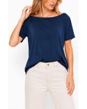 BLUEGREY Reversible Lace V-Neck T-Shirt - Blue